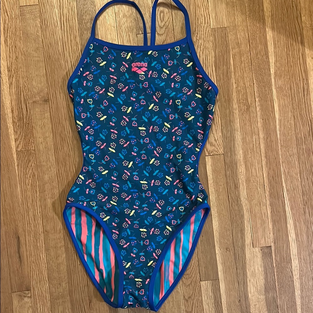 Arena reversible Swim One-Piece Blue and Pink Athletic Design